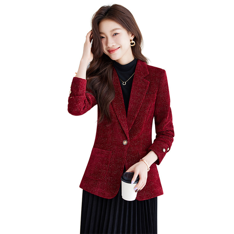 Women Formal Wear Coat - Ladies Blazer Coat Women Black Red