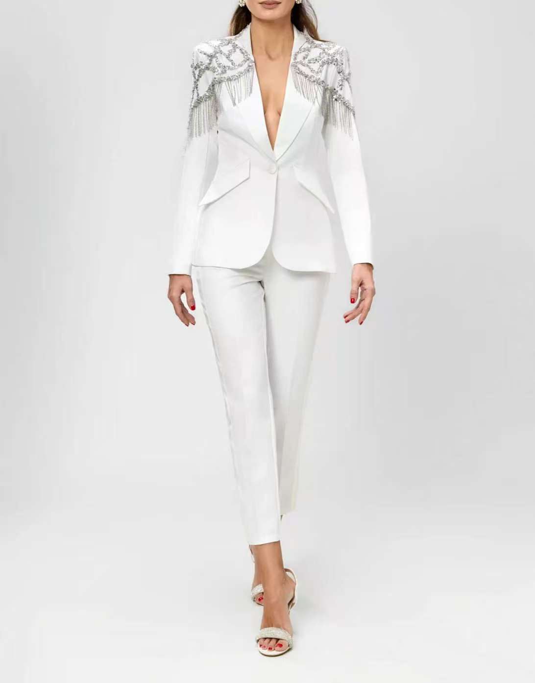 Crystals Beading Women Suit Se - Women'S Formal Wear Wedding Guest review and price