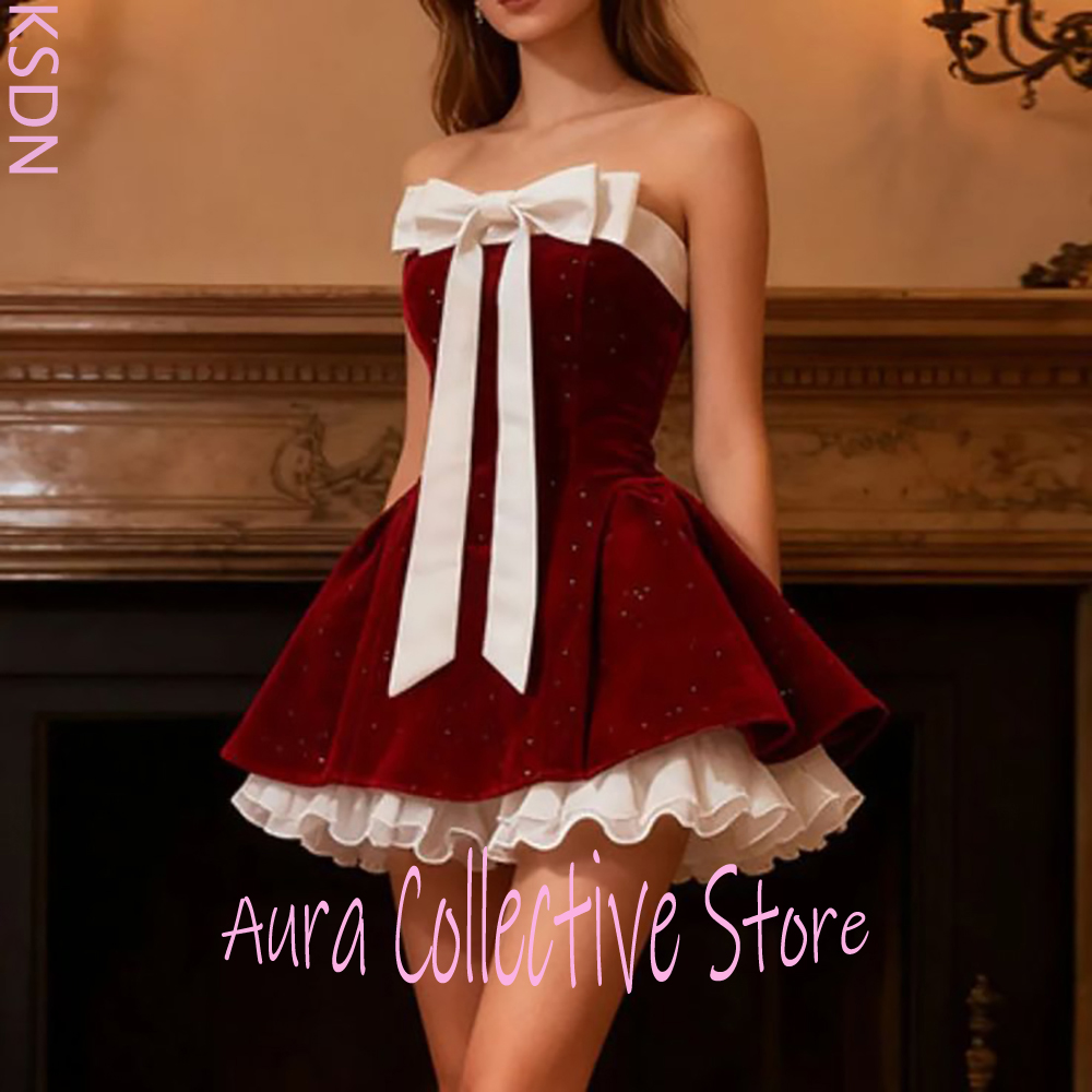 Burgundy Velvet Strapless Wome - Large Women'S Formal Wear review and price