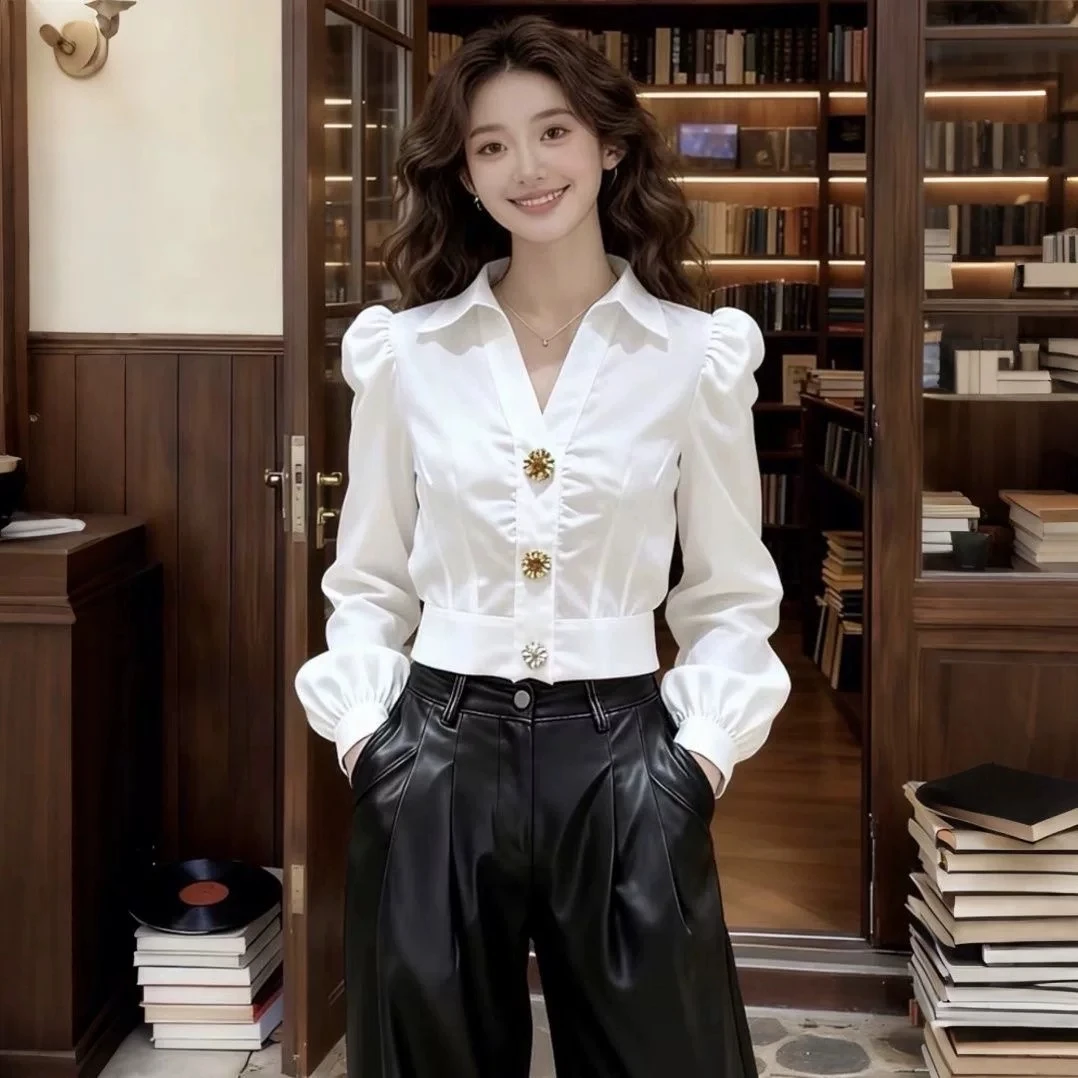 Elegant White Shirt V Neck Blo - Women Formal Wear White Shirt review and price