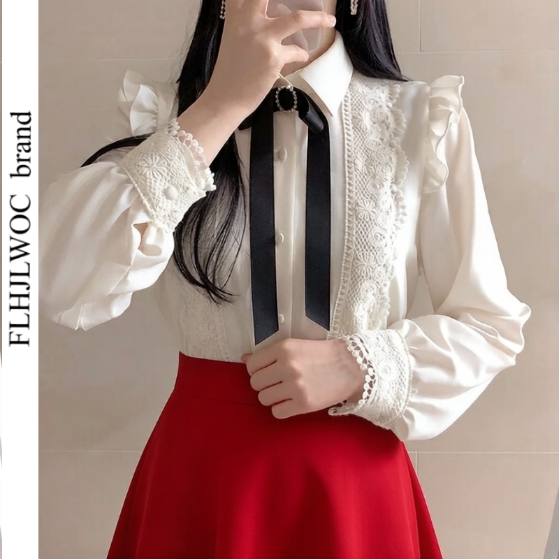 Ruffled Autumn Spring Basic Of - Women Formal Wear White Shirt review and price