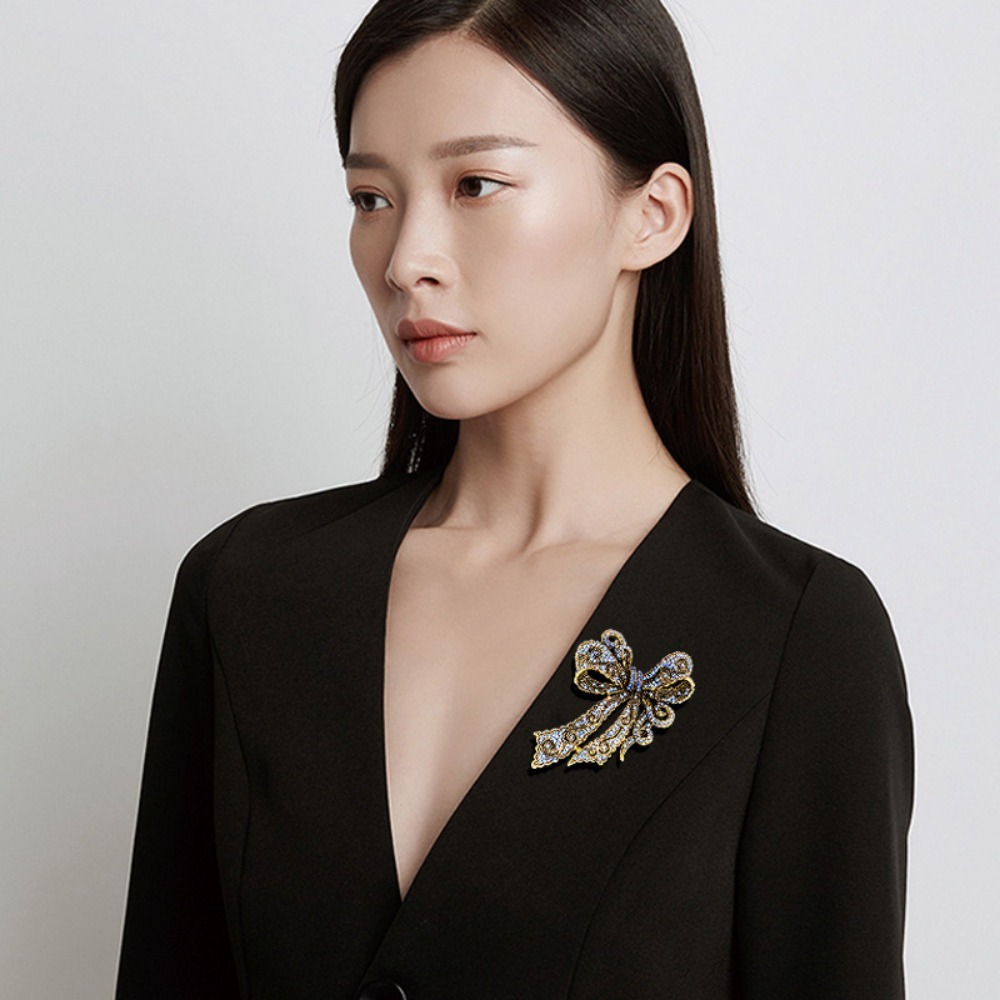 Vintage Bow-Shaped Brooch, Ele - Formal Wear Jewelry For Women review and price