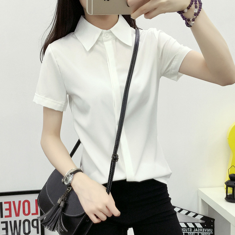 White Loose Short Sleeve Shirt - Women Formal Wear White Shirt review and price