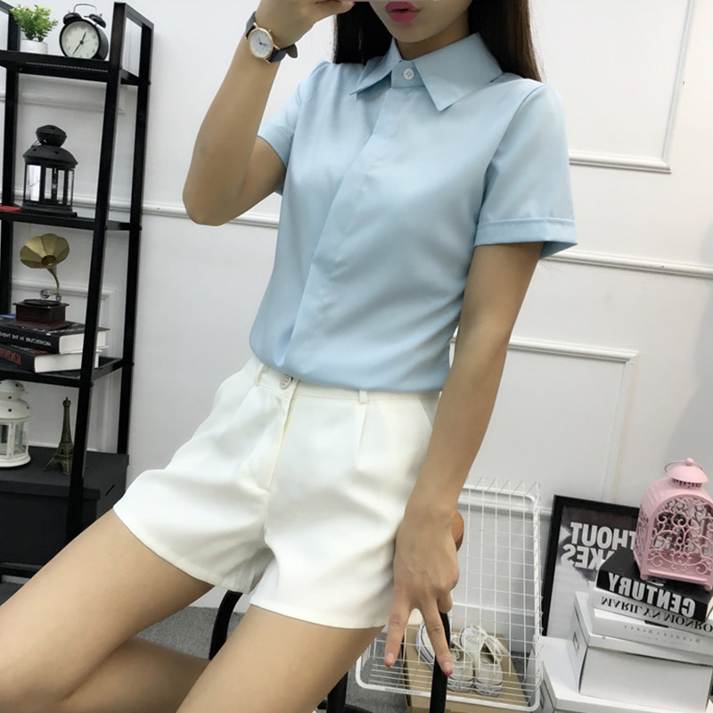White Loose Short Sleeve Shirt - Women Formal Wear White Shirt review and price