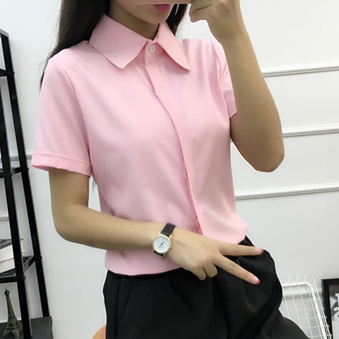 White Loose Short Sleeve Shirt - Women Formal Wear White Shirt review and price