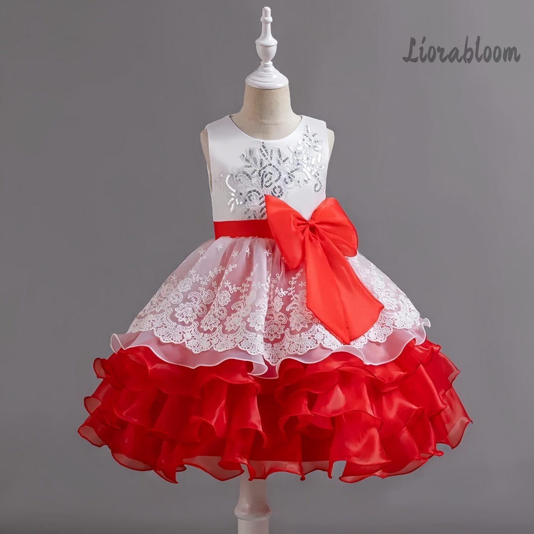 Girls' Dress With Large Bow Sl - Large Women'S Formal Wear review and price