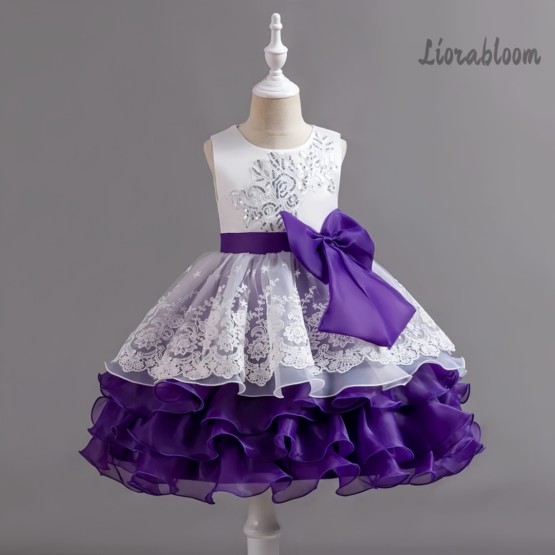 Girls' Dress With Large Bow Sl - Large Women'S Formal Wear review and price