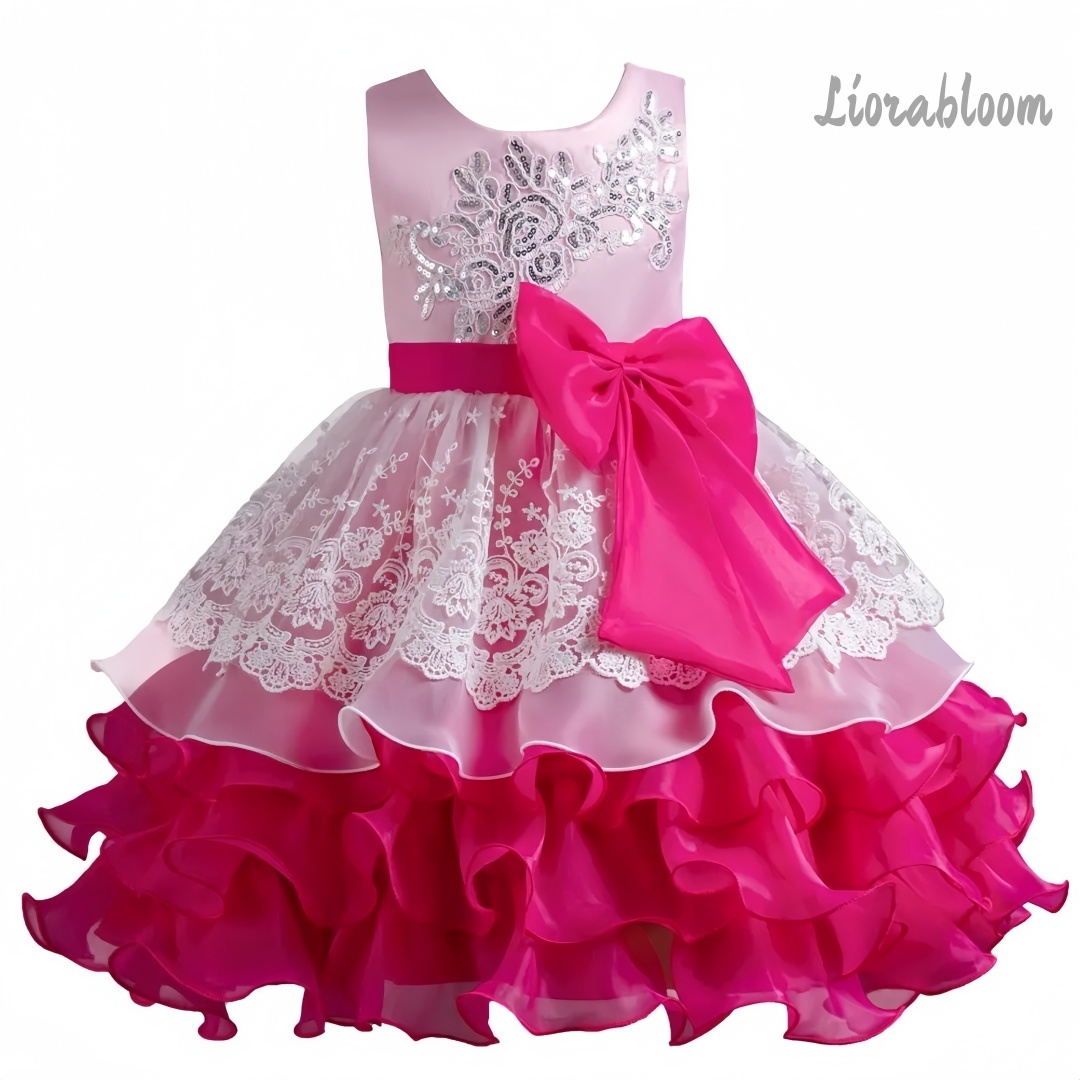 Girls' Dress With Large Bow Sl - Large Women'S Formal Wear review and price