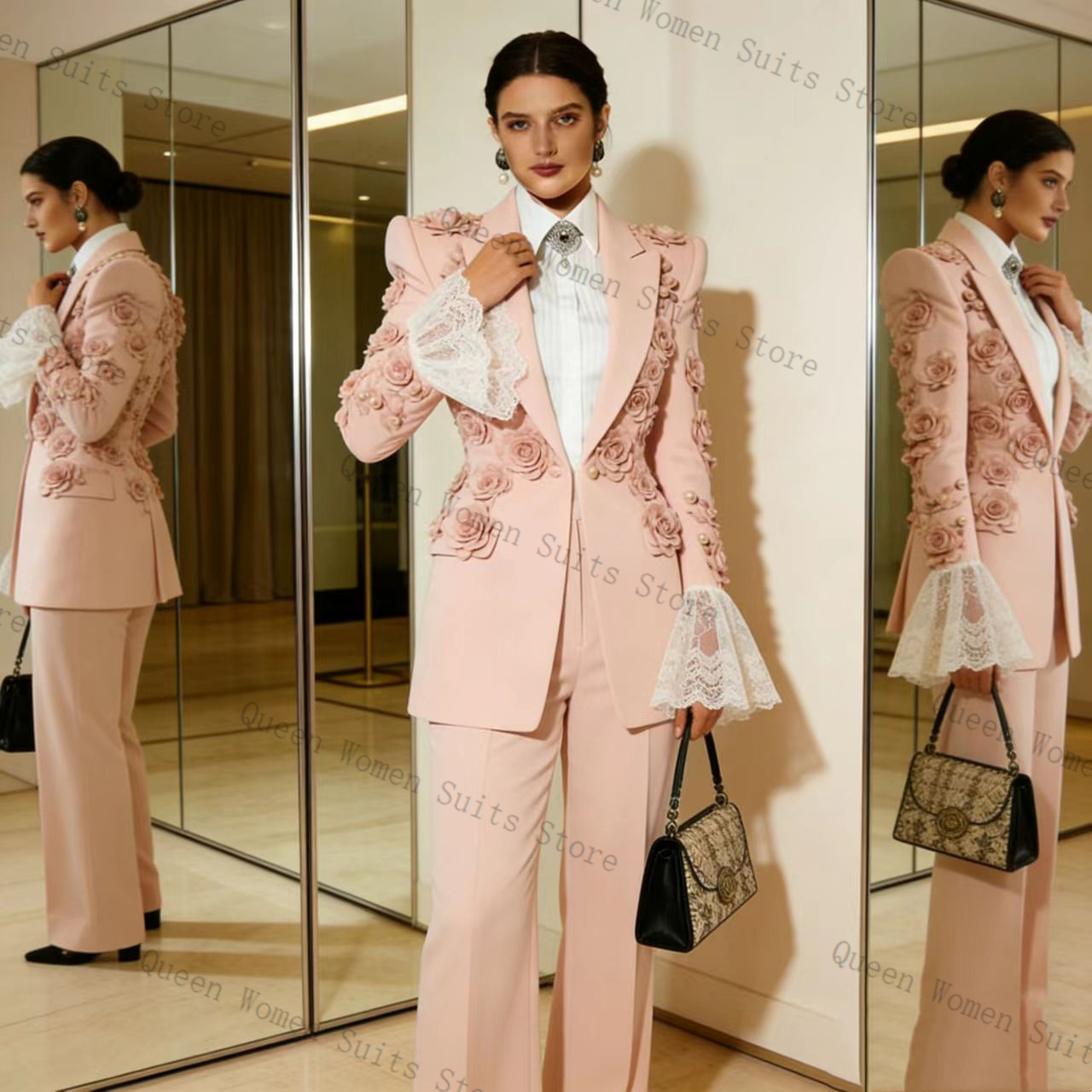 Pink Women Suit Set 2 Pcs Blaz - Women Formal Wear Outfits review and price