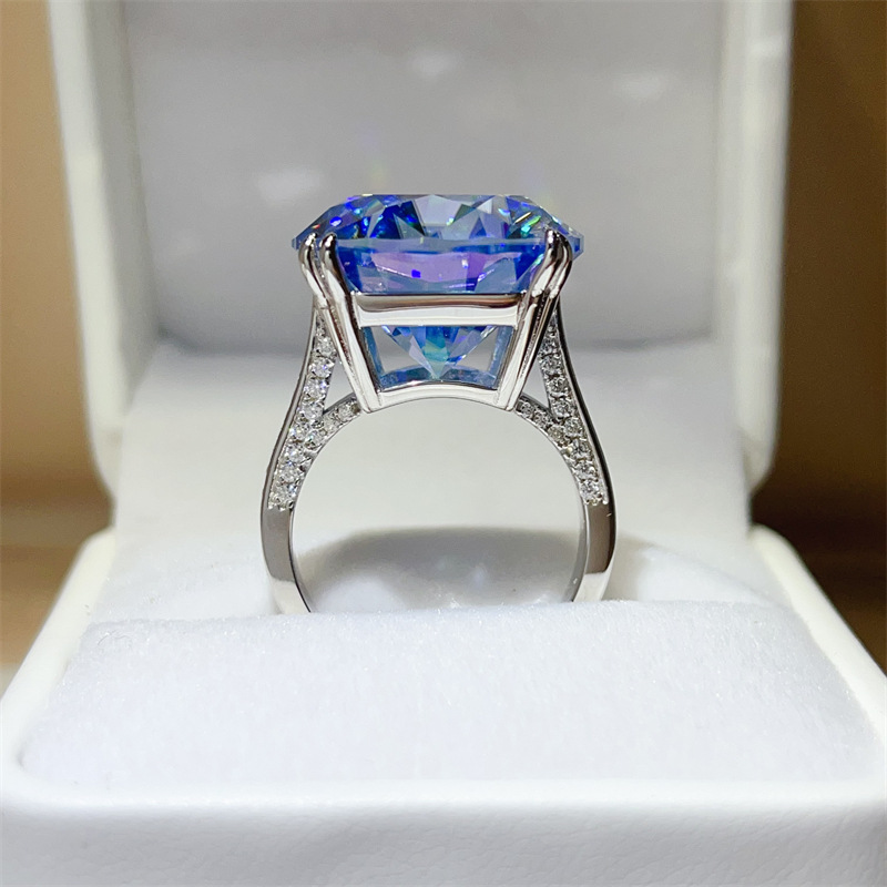 925 Silver 20CT Blue Moissanit - Large Women'S Formal Wear review and price