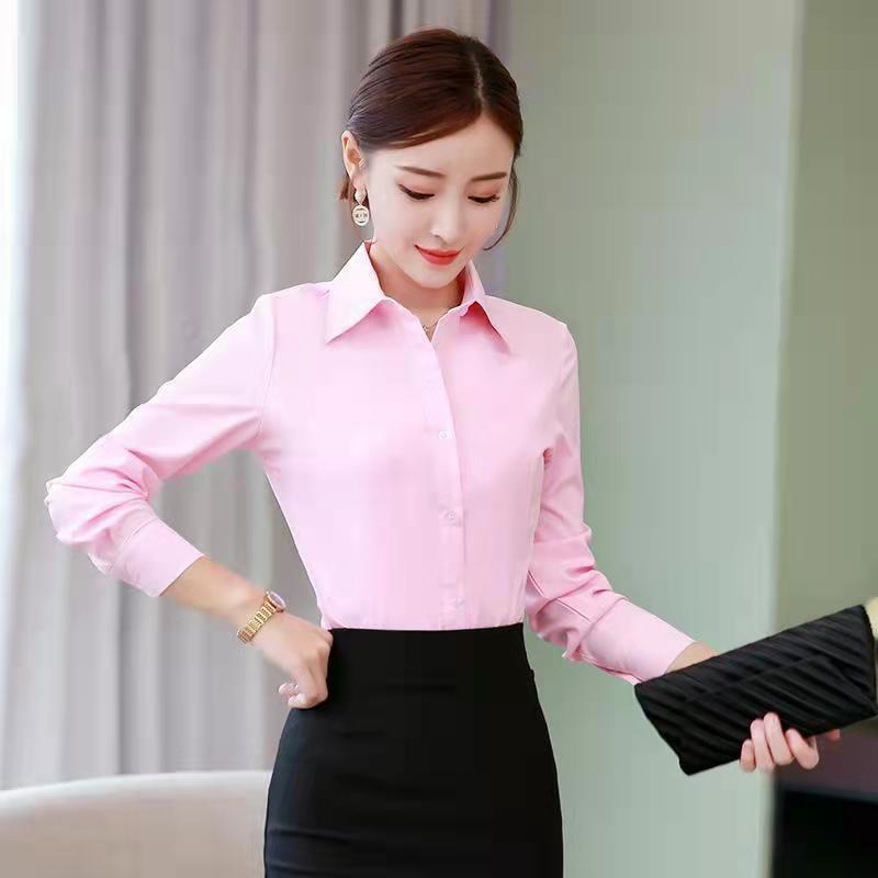 Korean Slim Black White Blouse - Women Formal Wear White Shirt review and price