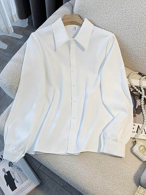 White Loose Long Sleeve Shirt  - Women Formal Wear White Shirt review and price