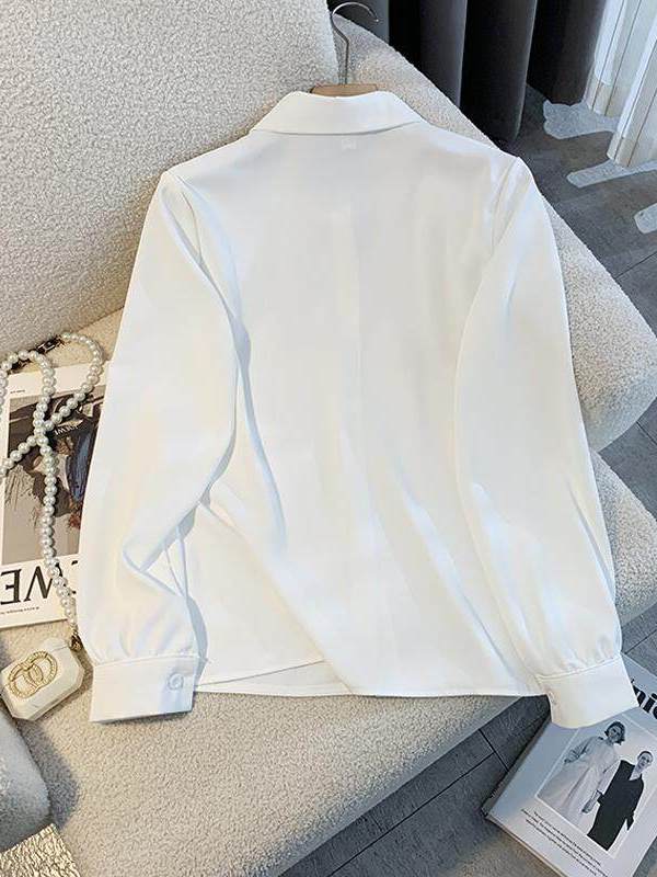 White Loose Long Sleeve Shirt  - Women Formal Wear White Shirt review and price