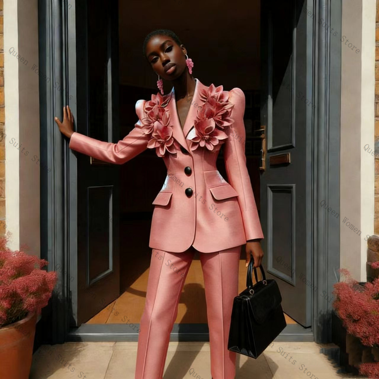 Pink Women Suit Pants Set 2 Pc - Women Formal Wear Coat review and price