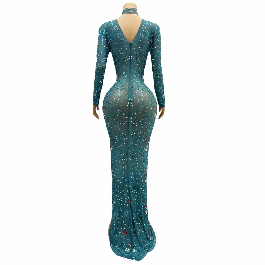 Sexy Stage luxurious Blue Gree - Women'S Green Formal Wear review and price