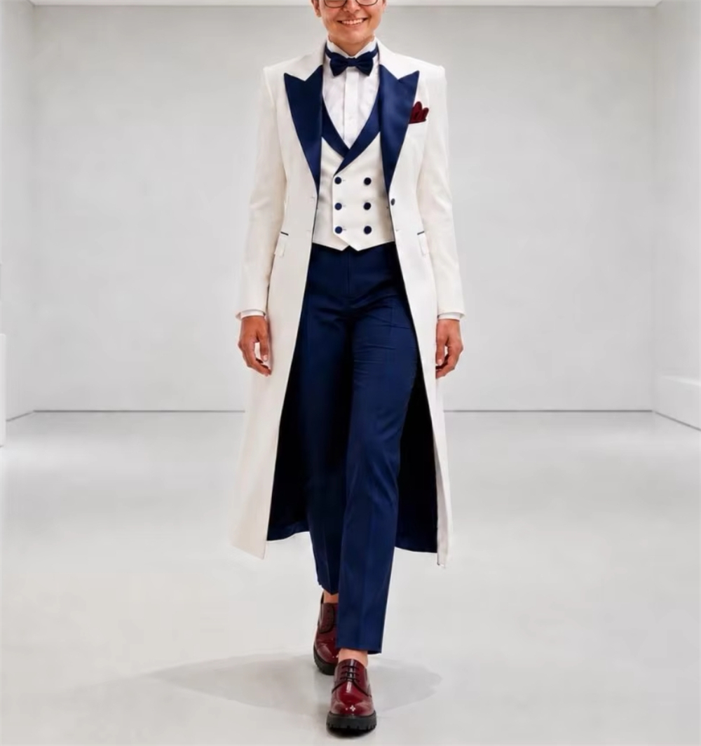 Navy Blue White Women's Jacket - Women Formal Wear Outfits review and price