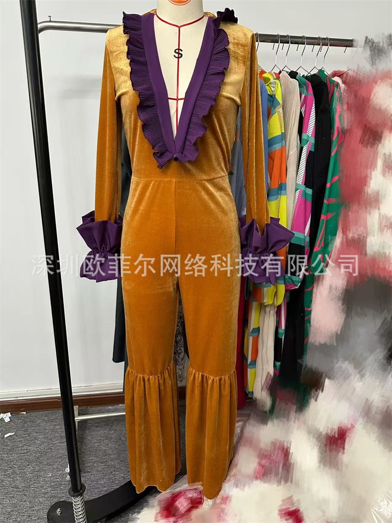 Yellow Purple Velvet Women Jum - Women'S Formal Wear Wedding Guest review and price